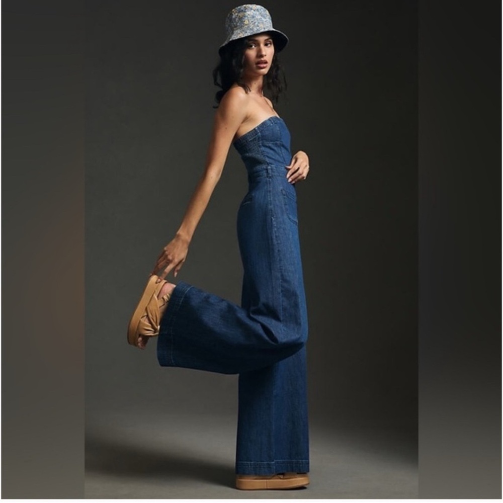Anthropologie Blue Denim Jumpsuit